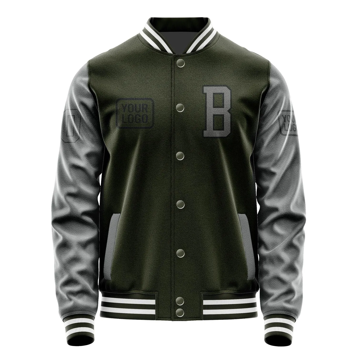 Custom Olive Dark Grey Jacket sold by Tailorly product image thumbnail 2