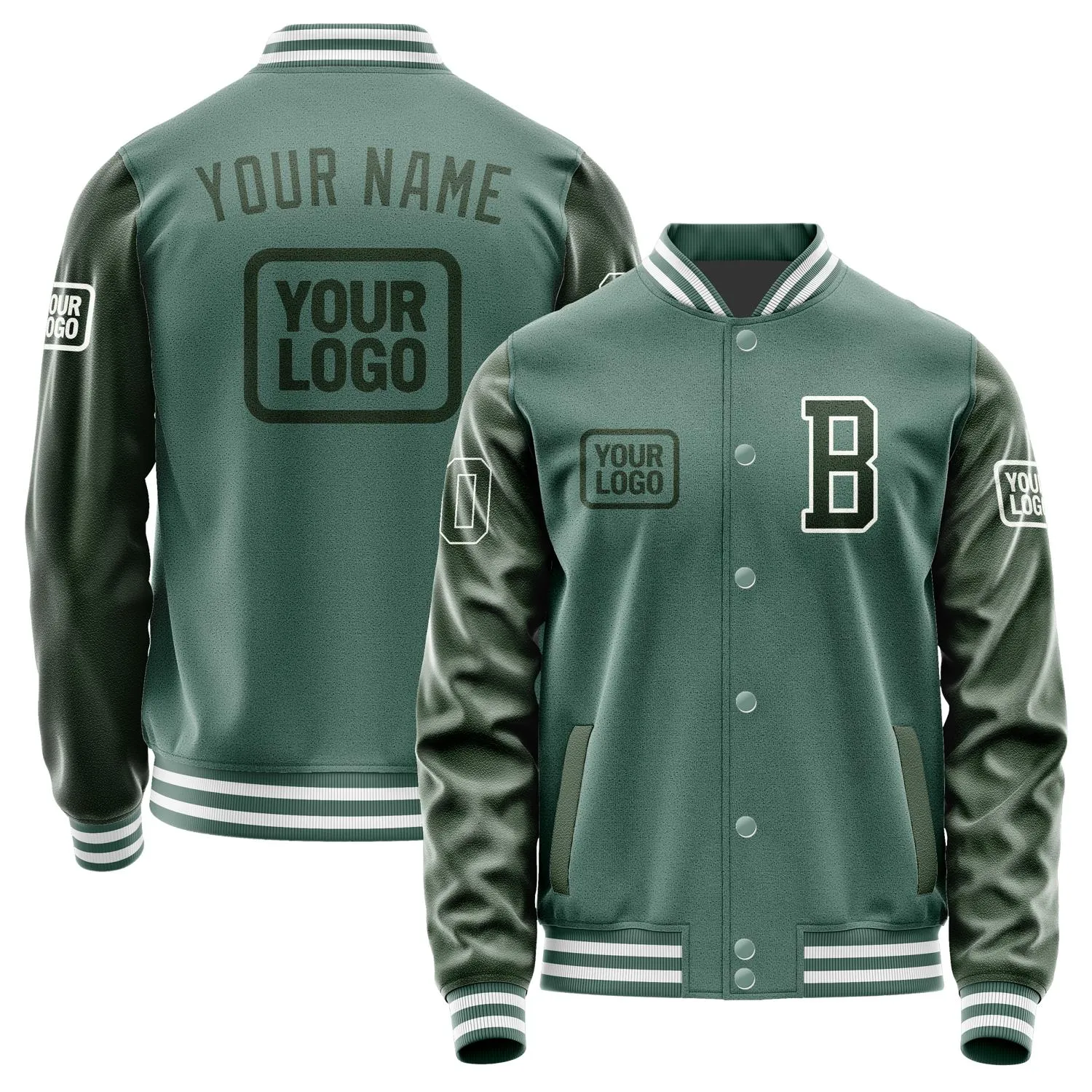 Custom Blue Green Dark Green Jacket sold by Tailorly