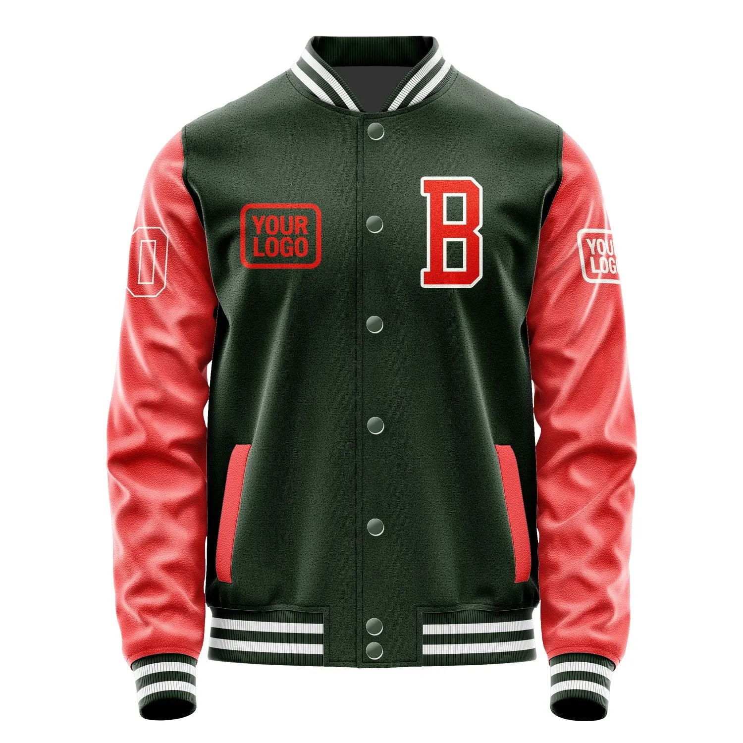 Custom Dark Green Orange Red Jacket sold by Tailorly product image thumbnail 2