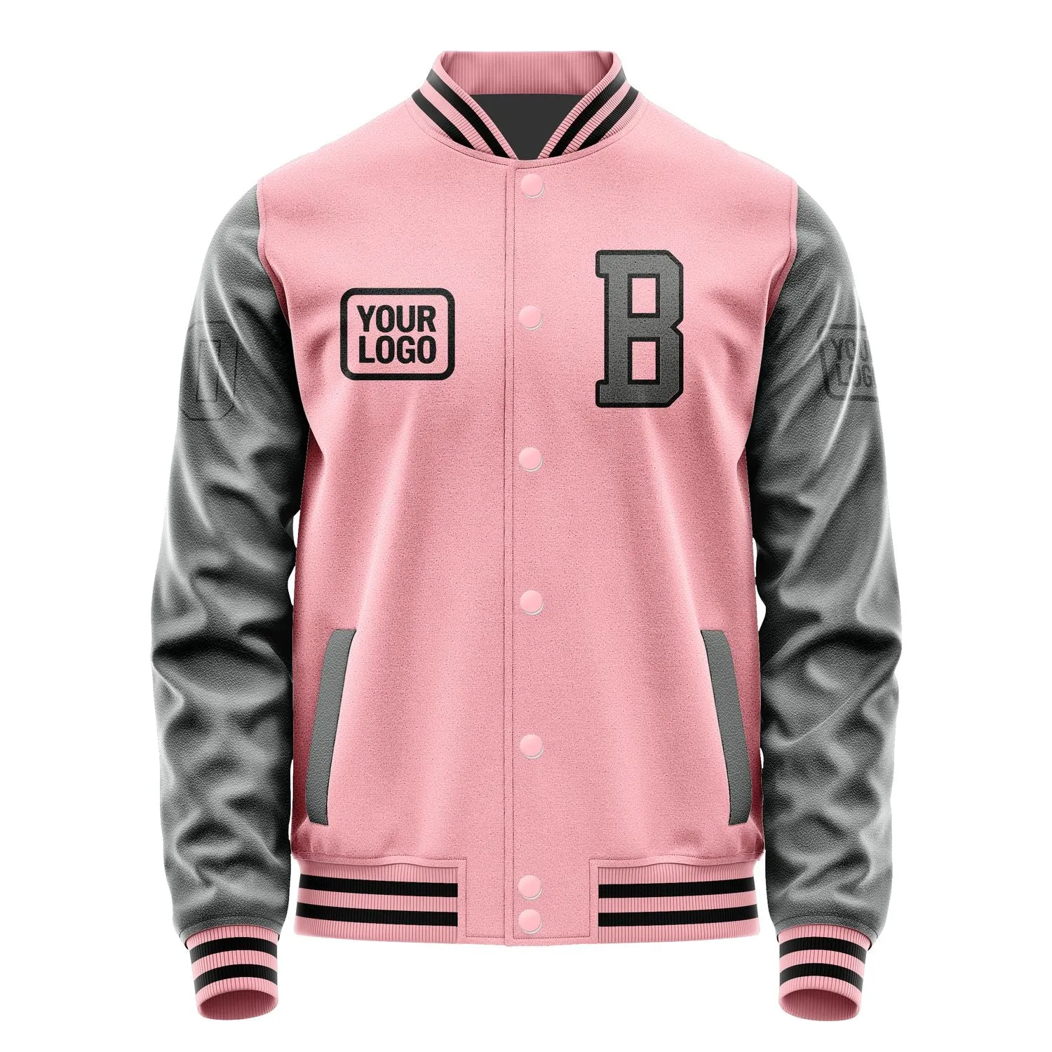 Custom Light Pink Dark Grey Jacket sold by Tailorly product image thumbnail 2