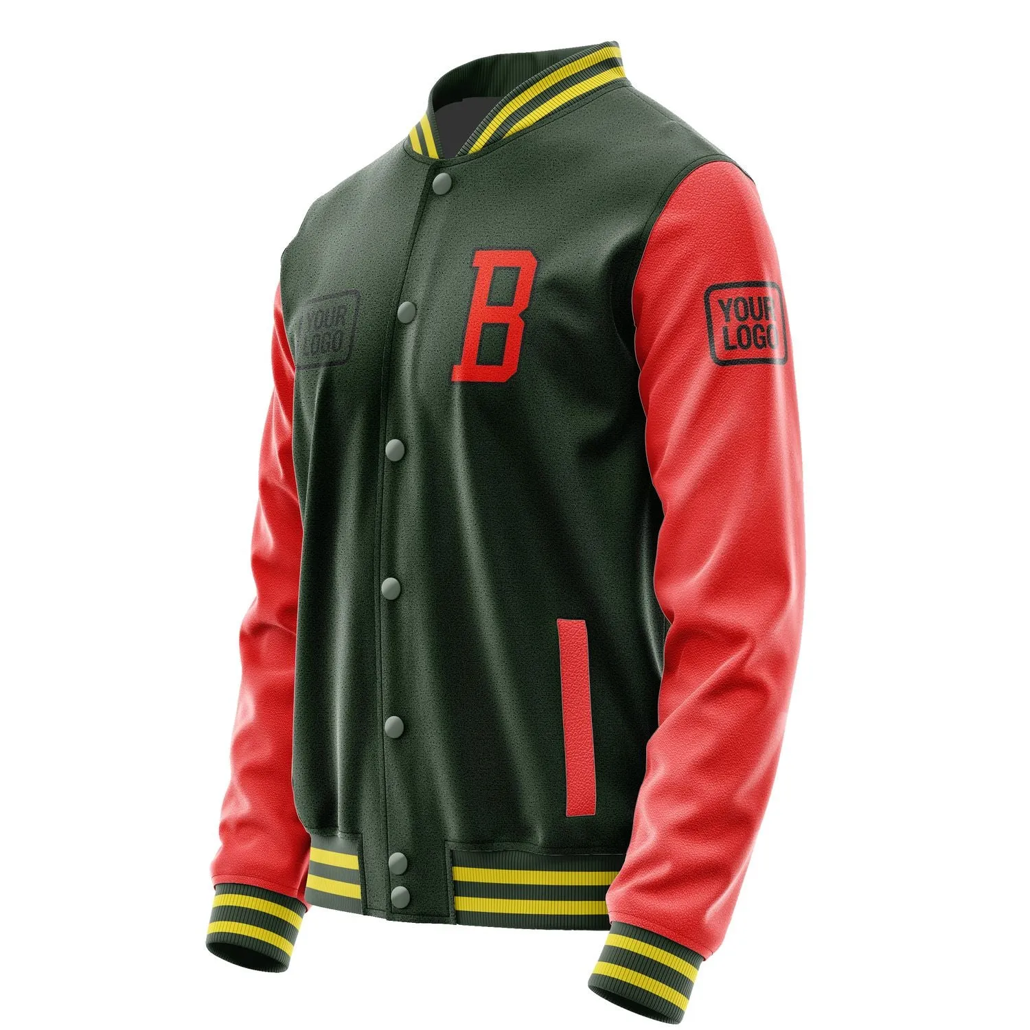 Custom Dark Green Orange Red Jacket sold by Tailorly product image thumbnail 3