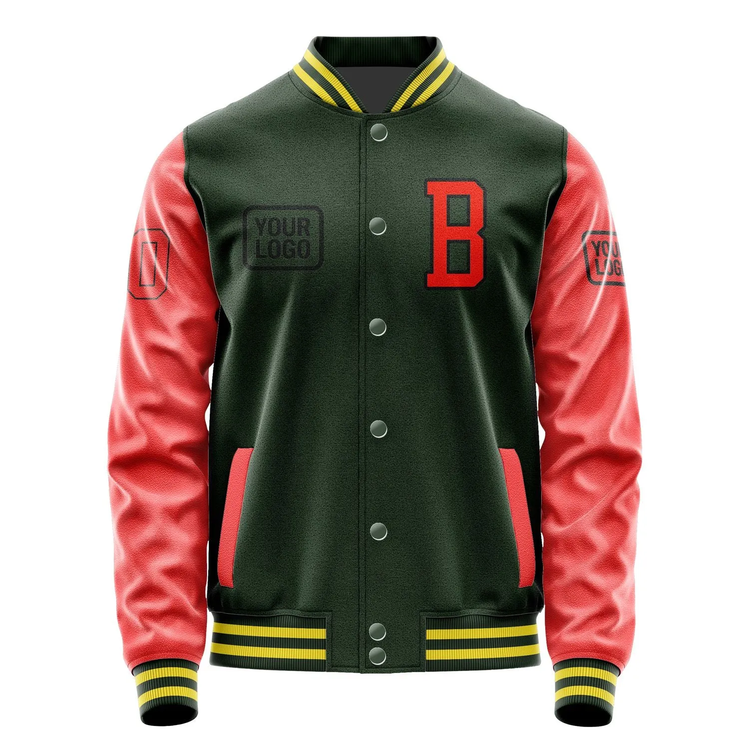 Custom Dark Green Orange Red Jacket sold by Tailorly product image thumbnail 2