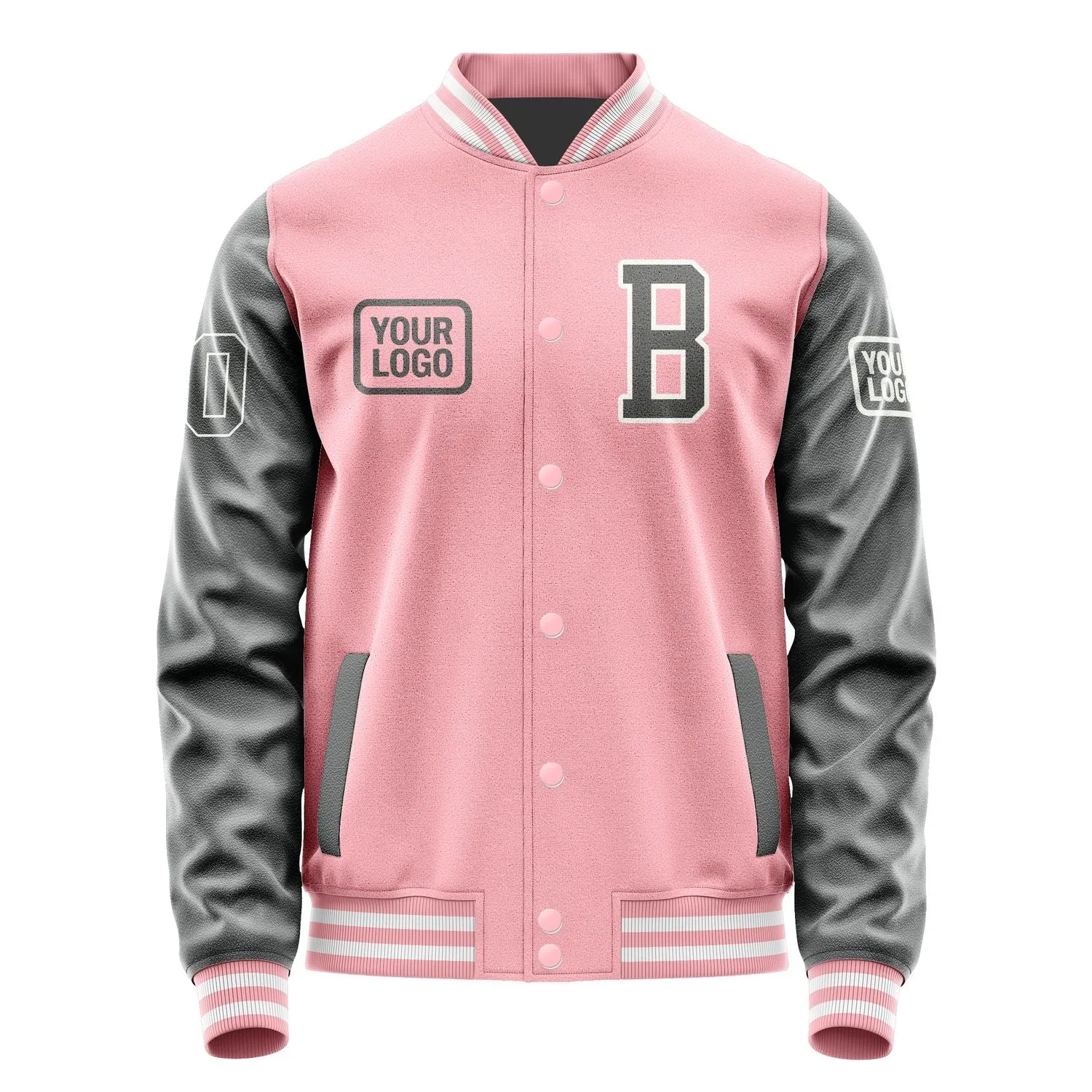 Custom Light Pink Dark Grey Jacket sold by Tailorly product image thumbnail 2