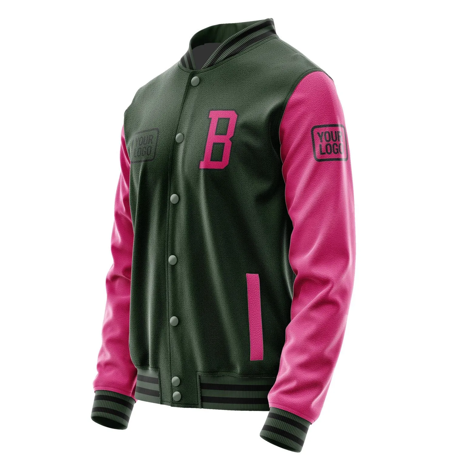 Custom Dark Green Pink Jacket sold by Tailorly product image thumbnail 3