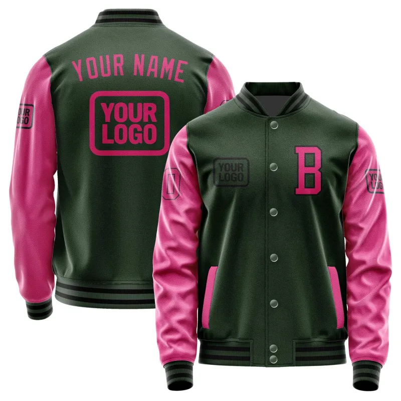 Custom Dark Green Pink Jacket sold by Tailorly