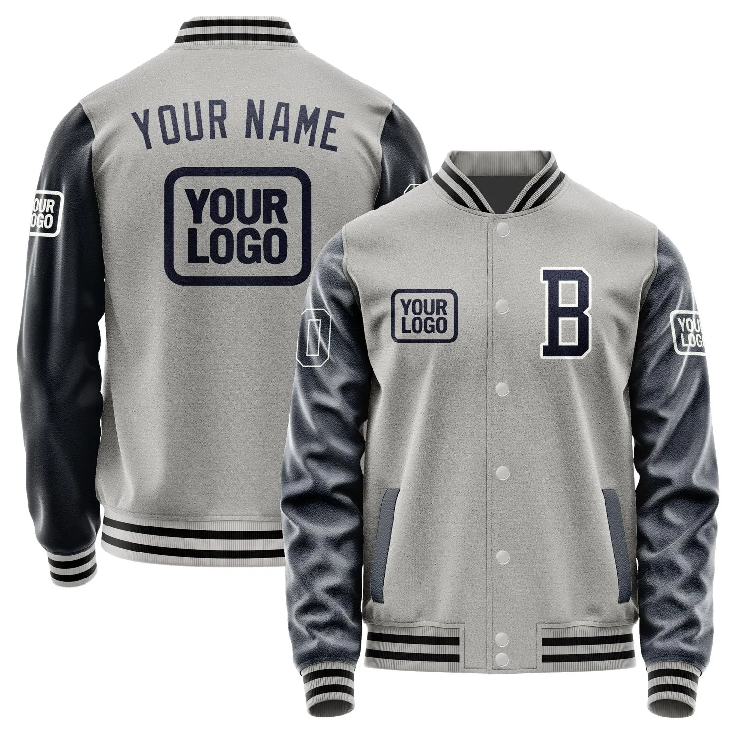 Custom Gray Navy Jacket sold by Tailorly