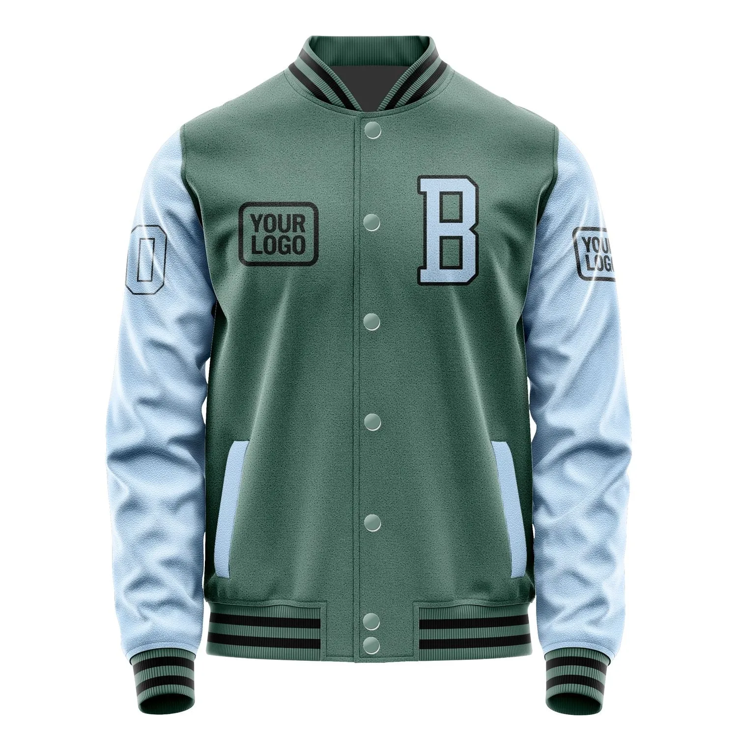 Custom Blue Green Light Blue Jacket sold by Tailorly product image thumbnail 2