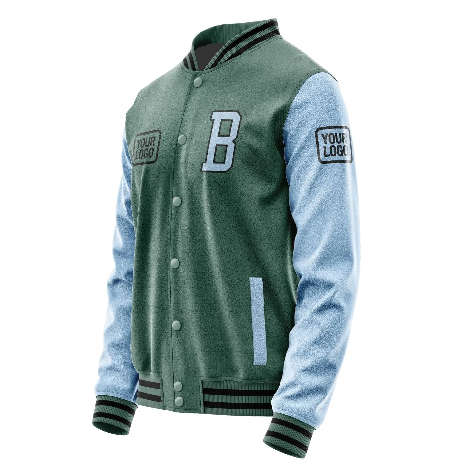 Custom Blue Green Light Blue Jacket sold by Tailorly product image thumbnail 3