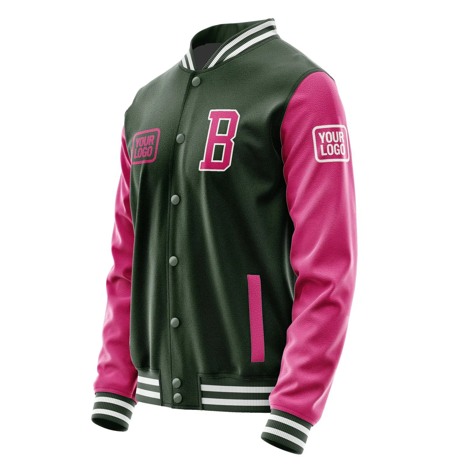 Custom Dark Green Pink Jacket sold by Tailorly product image thumbnail 3