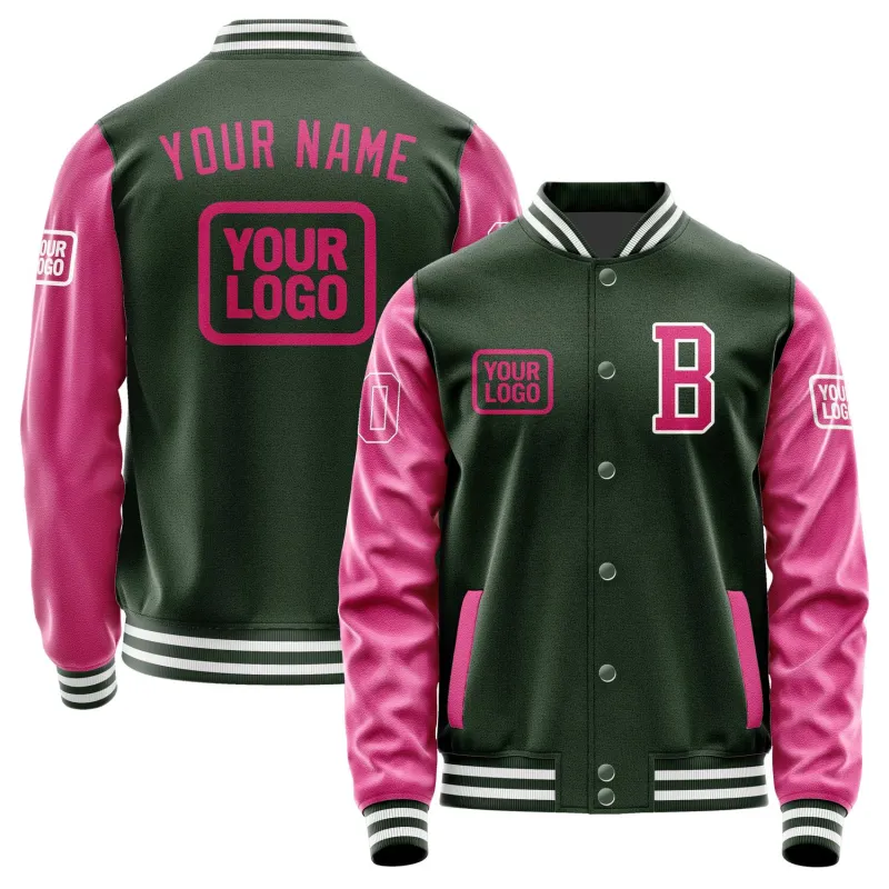 Custom Dark Green Pink Jacket sold by Tailorly