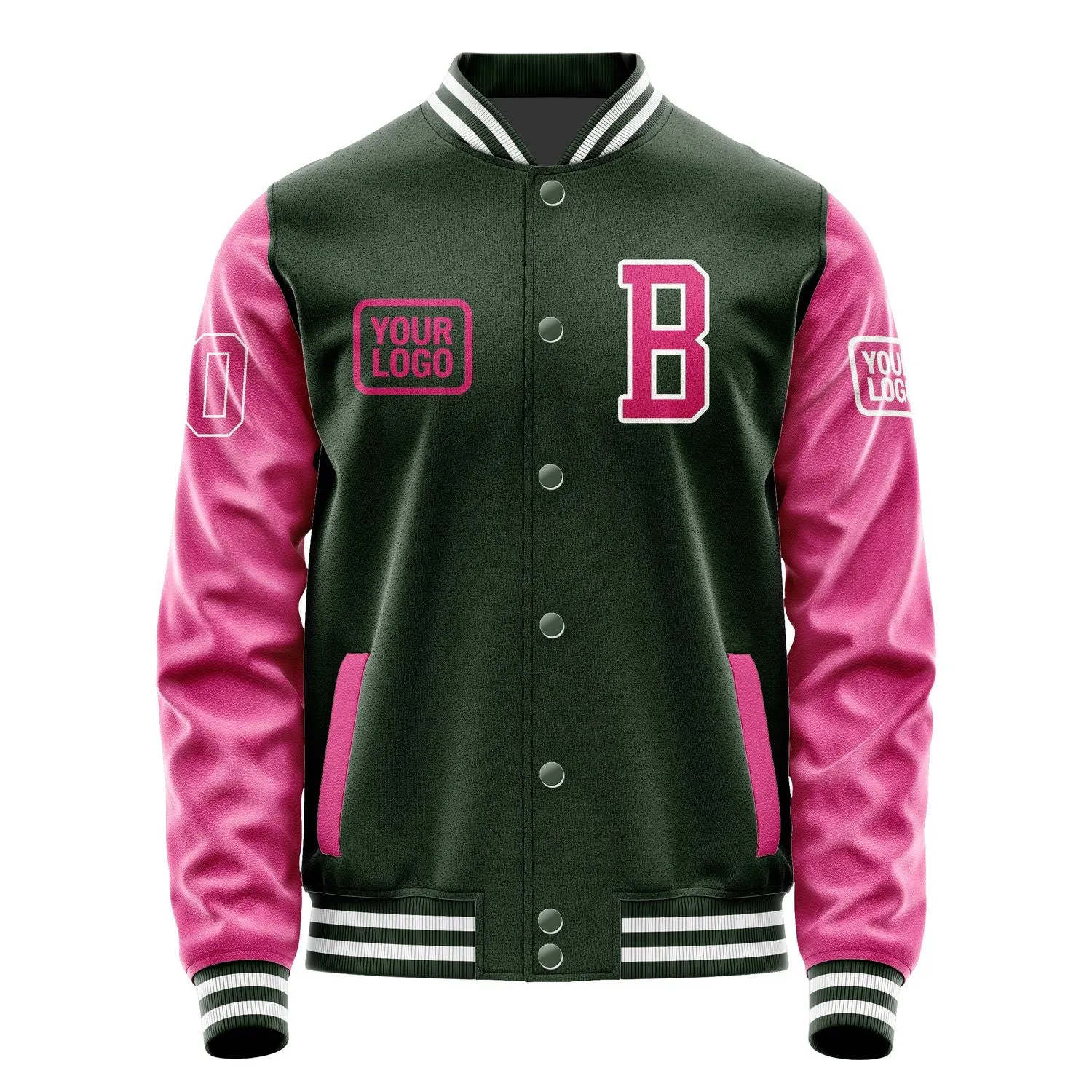 Custom Dark Green Pink Jacket sold by Tailorly product image thumbnail 2