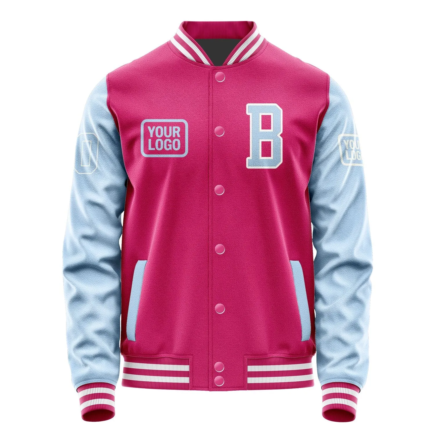 Custom Pink Light Blue Jacket sold by Tailorly product image thumbnail 2