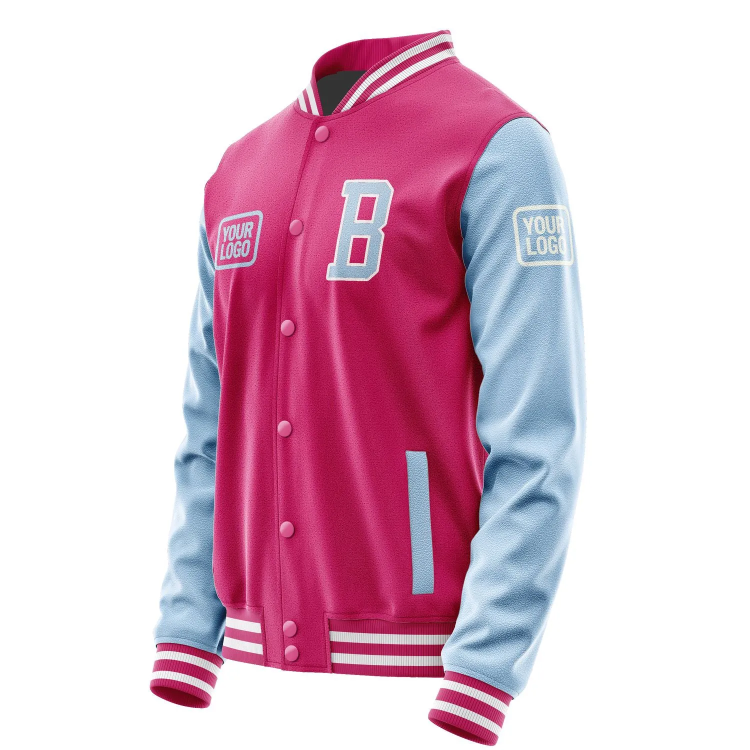 Custom Pink Light Blue Jacket sold by Tailorly product image thumbnail 3