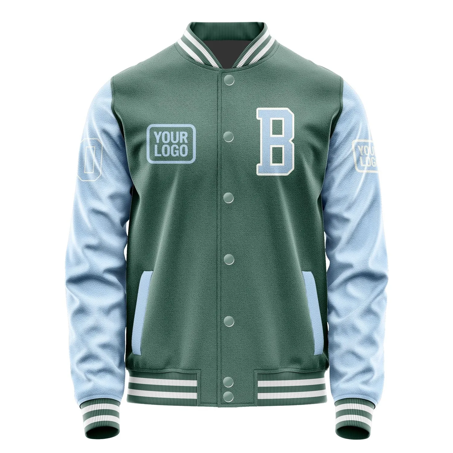 Custom Blue Green Light Blue Jacket sold by Tailorly product image thumbnail 2