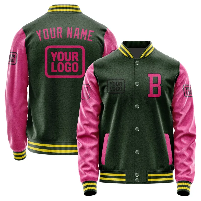 Custom Dark Green Pink Jacket sold by Tailorly