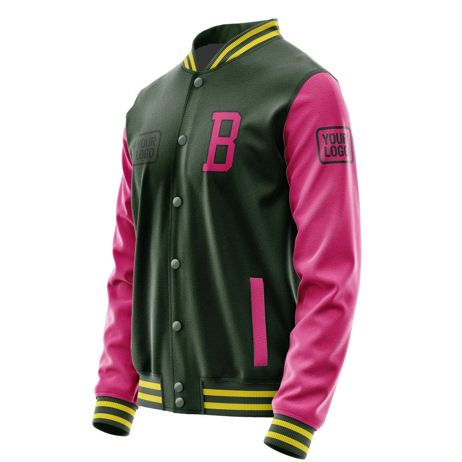 Custom Dark Green Pink Jacket sold by Tailorly product image thumbnail 3