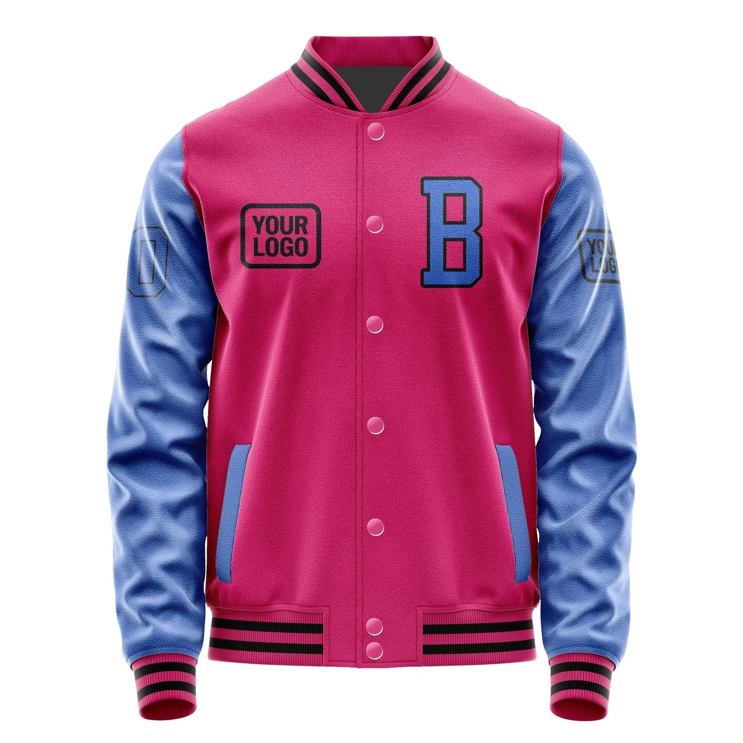 Custom Pink Sky Blue Jacket sold by Tailorly product image thumbnail 2