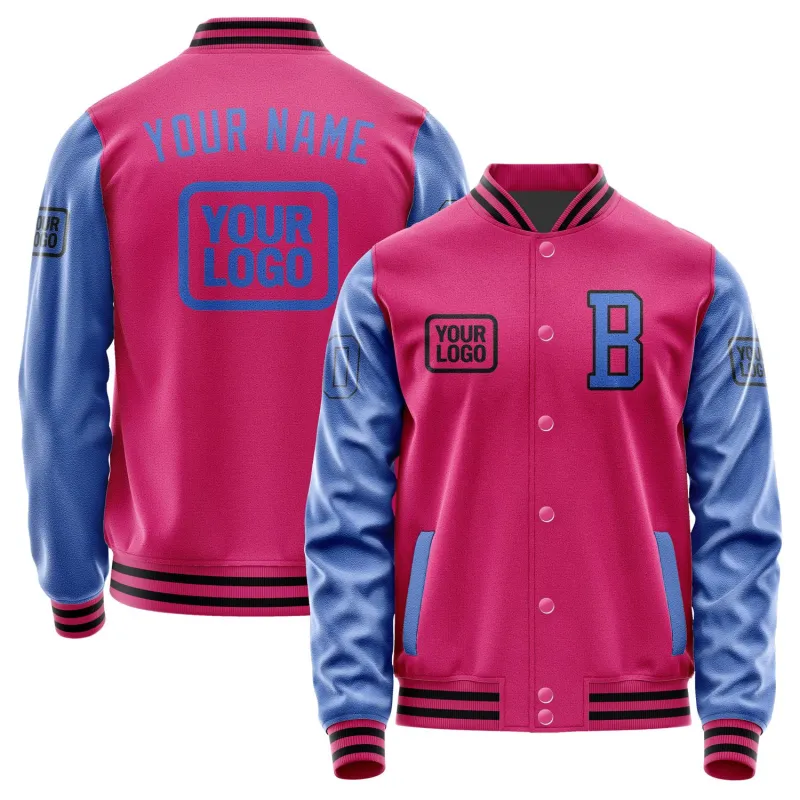 Custom Pink Sky Blue Jacket sold by Tailorly