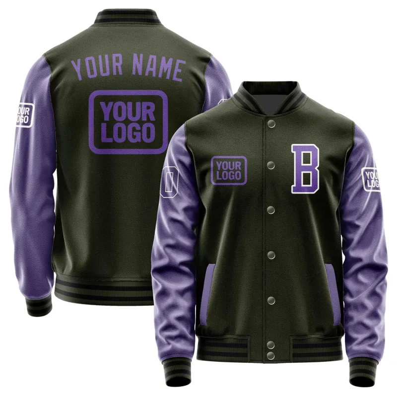 Custom Olive Light Purple Jacket sold by Tailorly