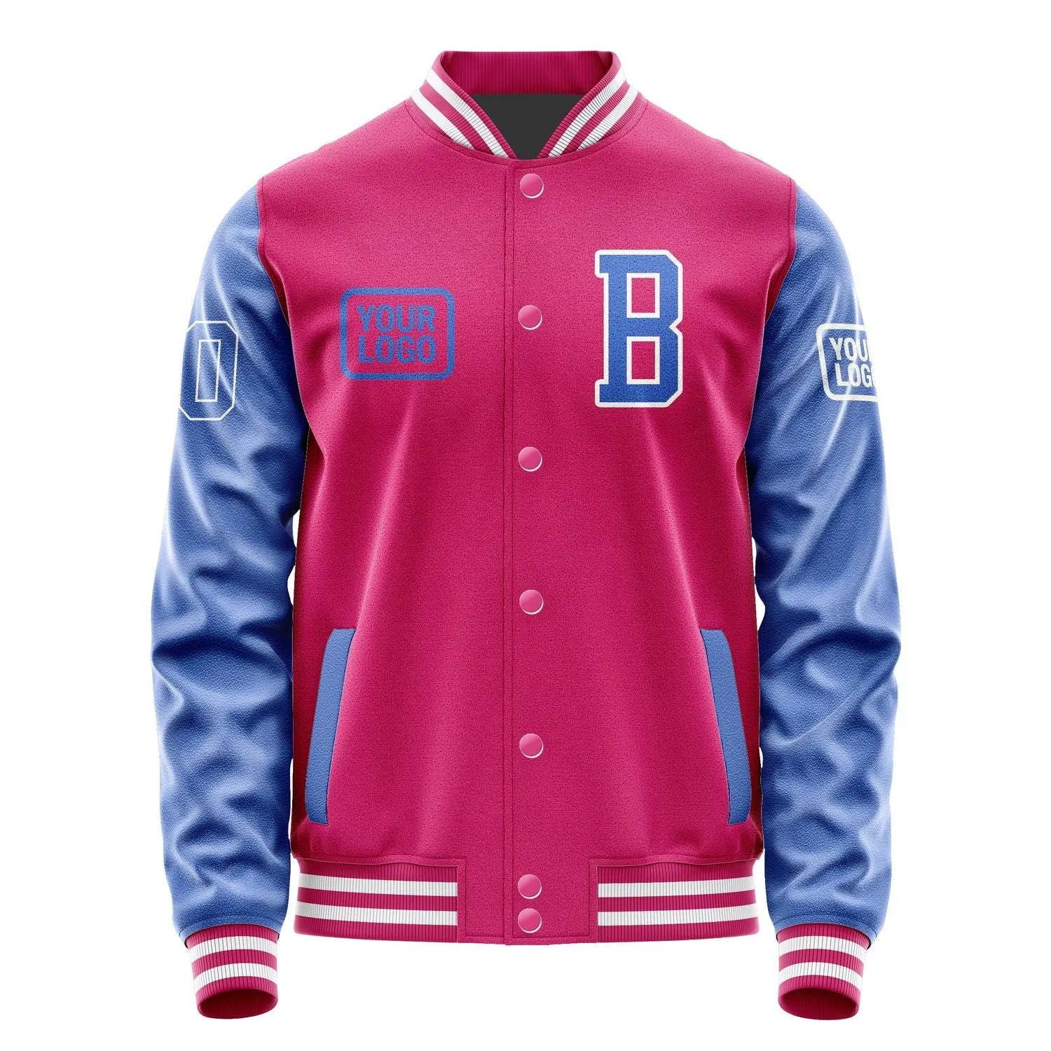 Custom Pink Sky Blue Jacket sold by Tailorly product image thumbnail 2