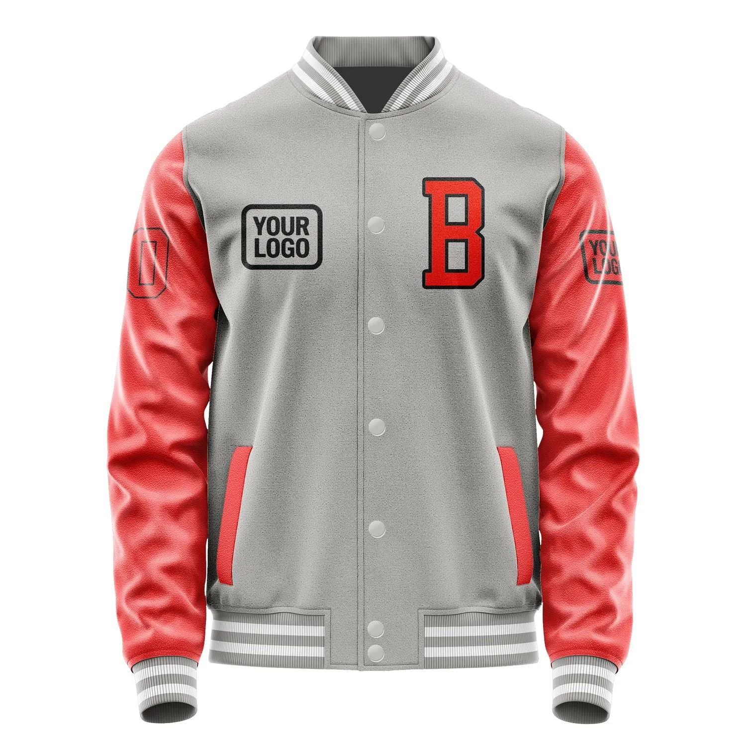 Custom Gray Orange Red Jacket sold by Tailorly product image thumbnail 2