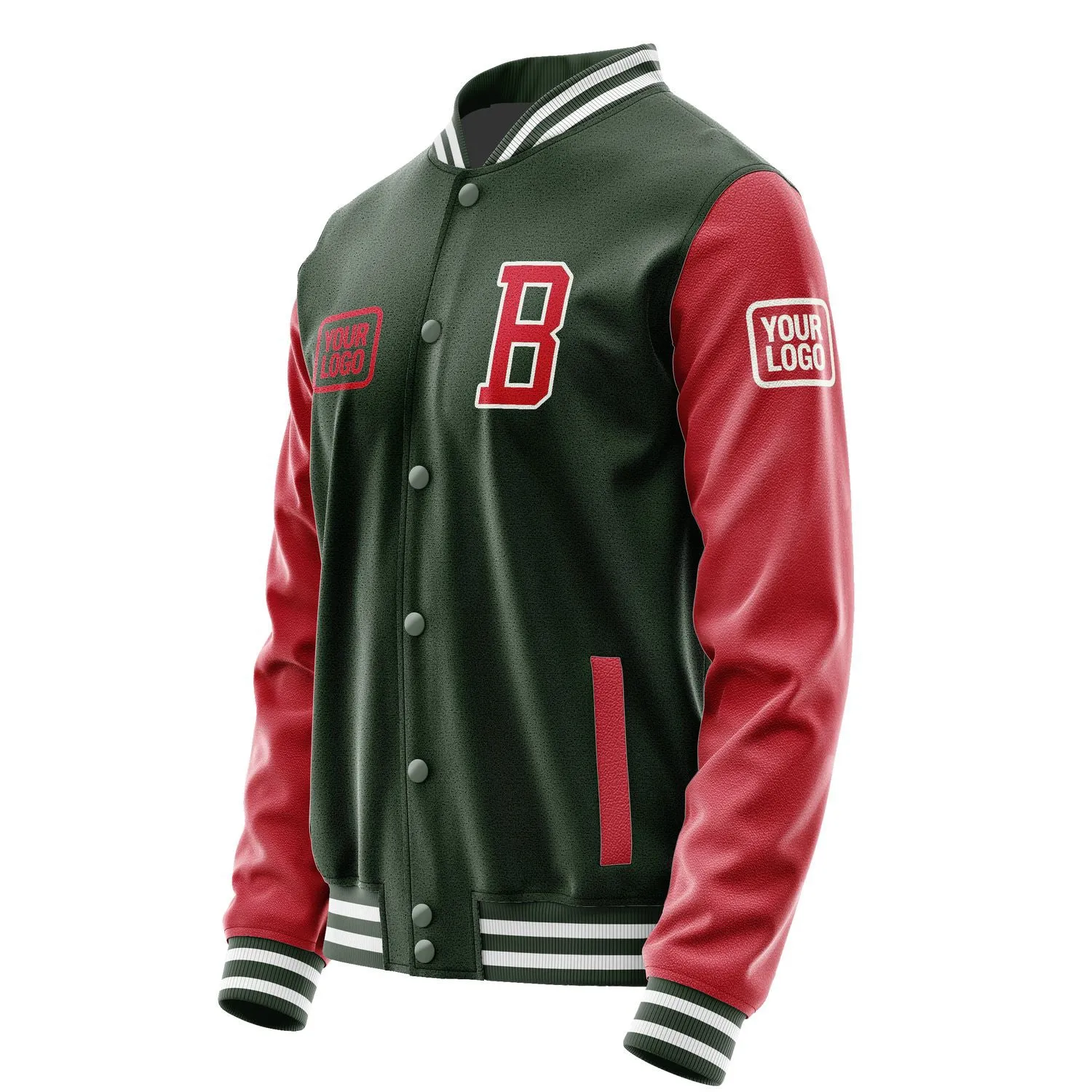 Custom Dark Green Red Jacket sold by Tailorly product image thumbnail 3