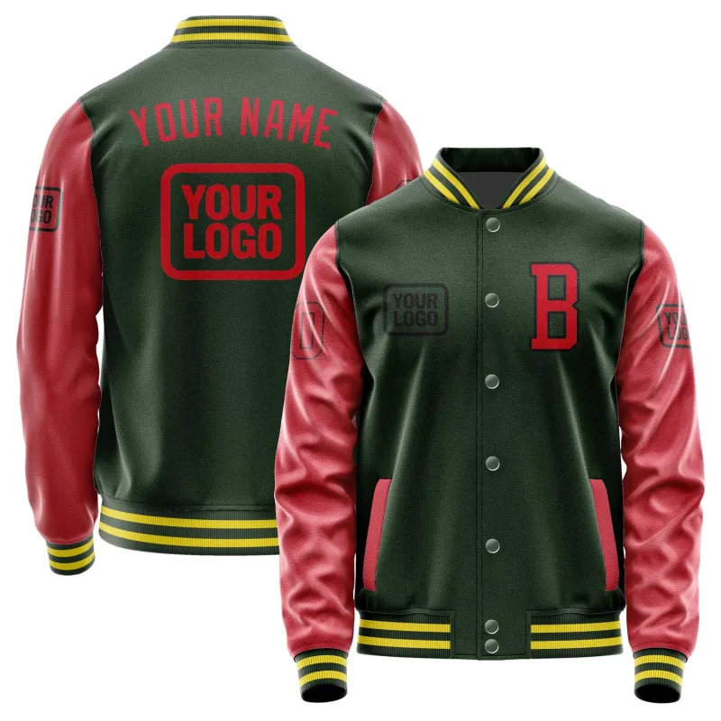 Custom Dark Green Red Jacket sold by Tailorly