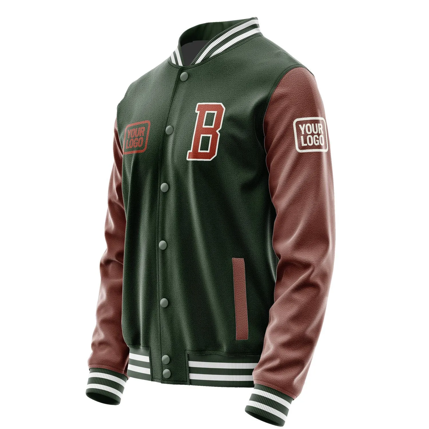 Custom Dark Green Coral Red Jacket sold by Tailorly product image thumbnail 3