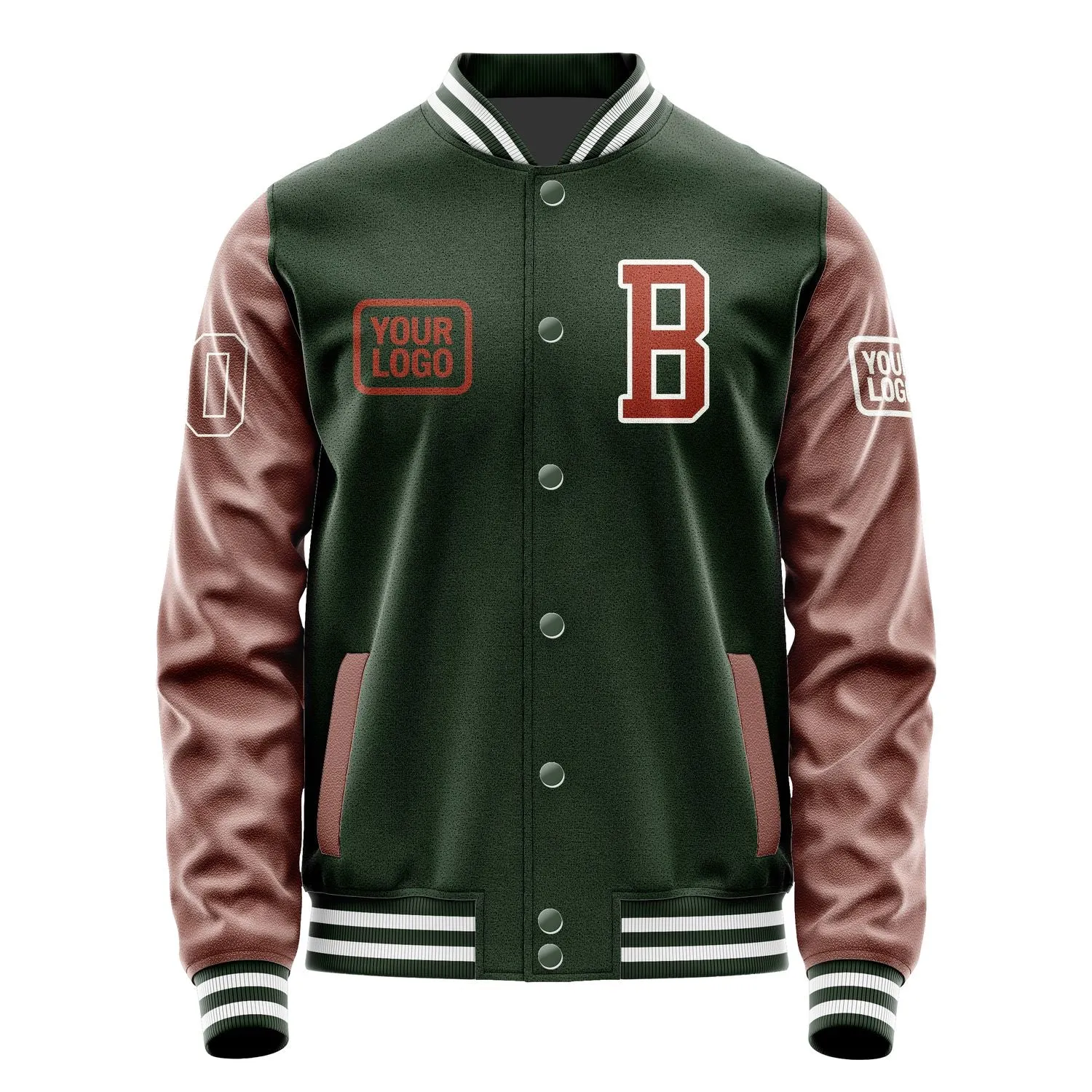 Custom Dark Green Coral Red Jacket sold by Tailorly product image thumbnail 2