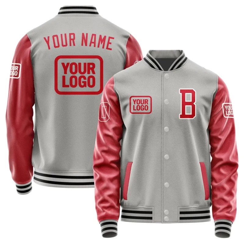 Custom Gray Red Jacket sold by Tailorly