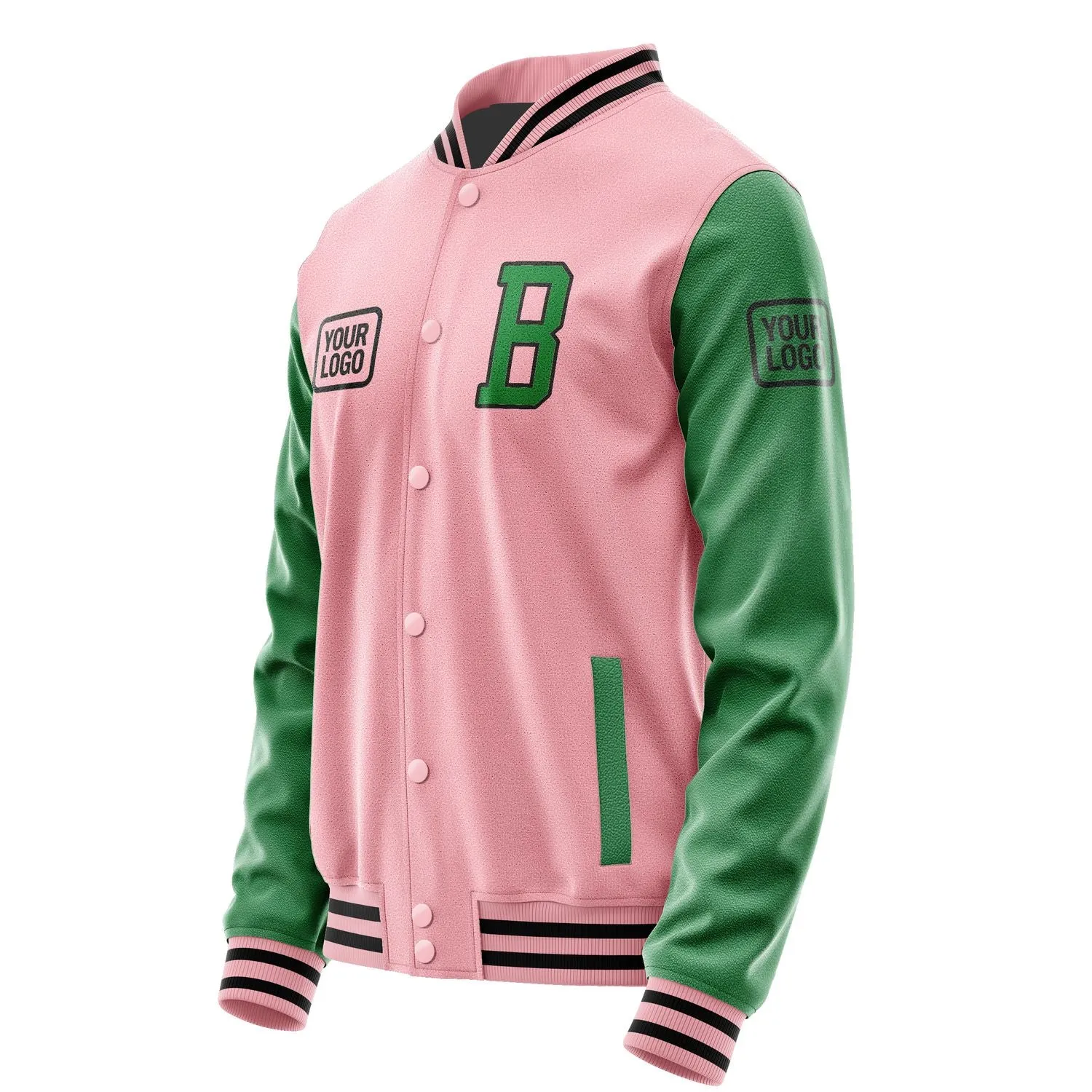 Custom Light Pink Emerald Green Jacket sold by Tailorly product image thumbnail 3