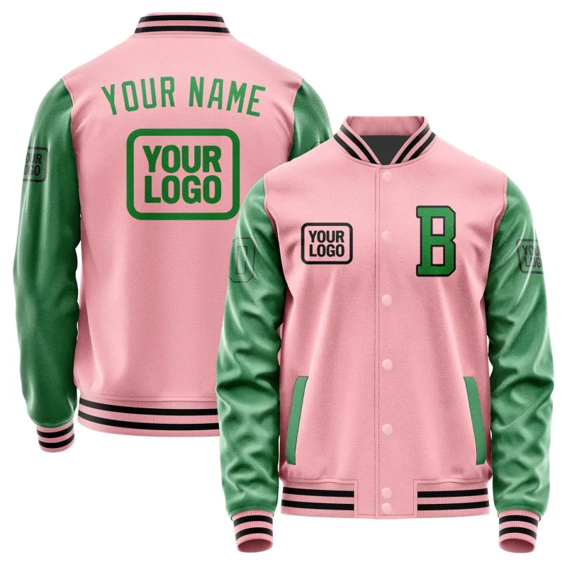 Custom Light Pink Emerald Green Jacket sold by Tailorly