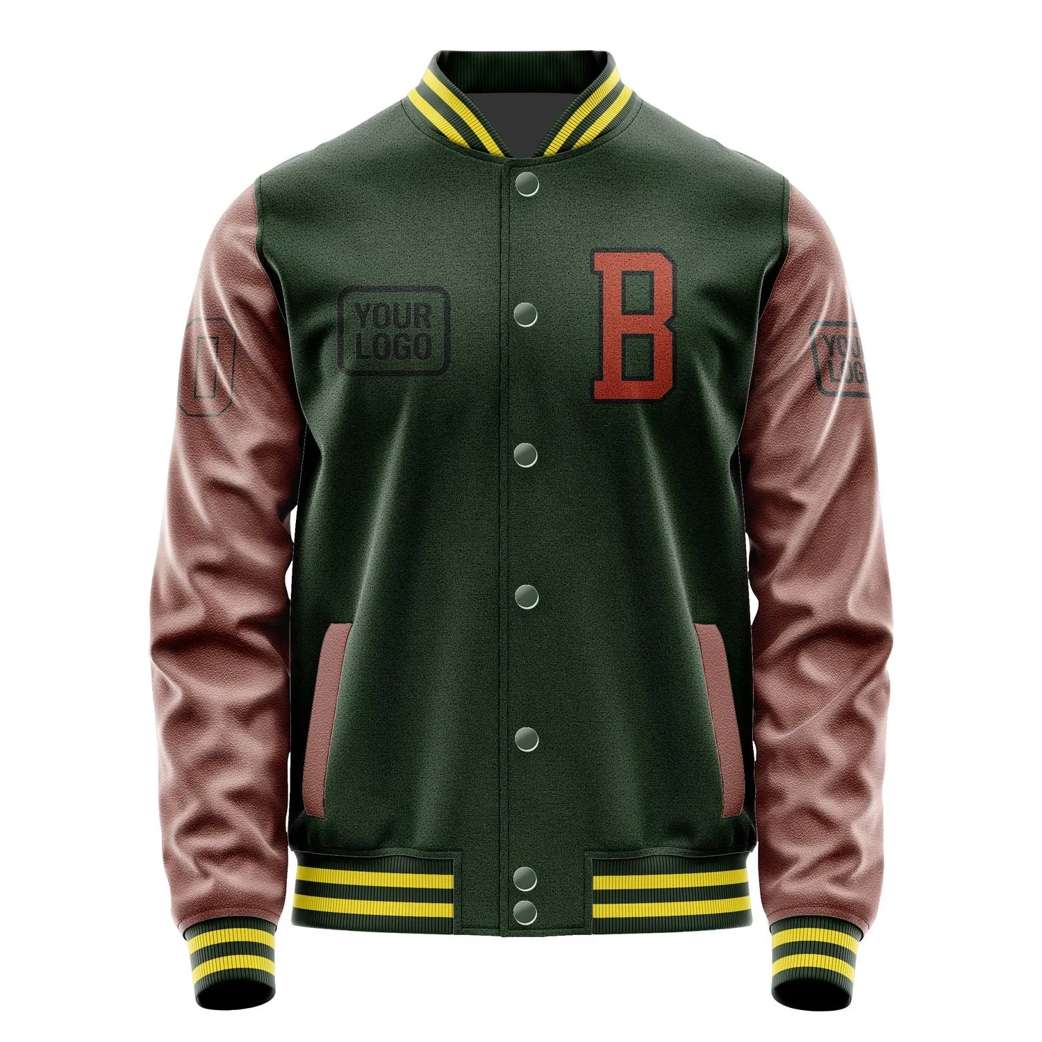 Custom Dark Green Coral Red Jacket sold by Tailorly product image thumbnail 2