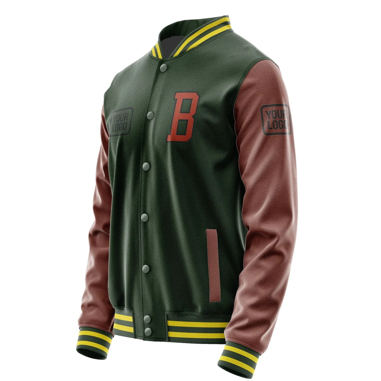 Custom Dark Green Coral Red Jacket sold by Tailorly product image thumbnail 3