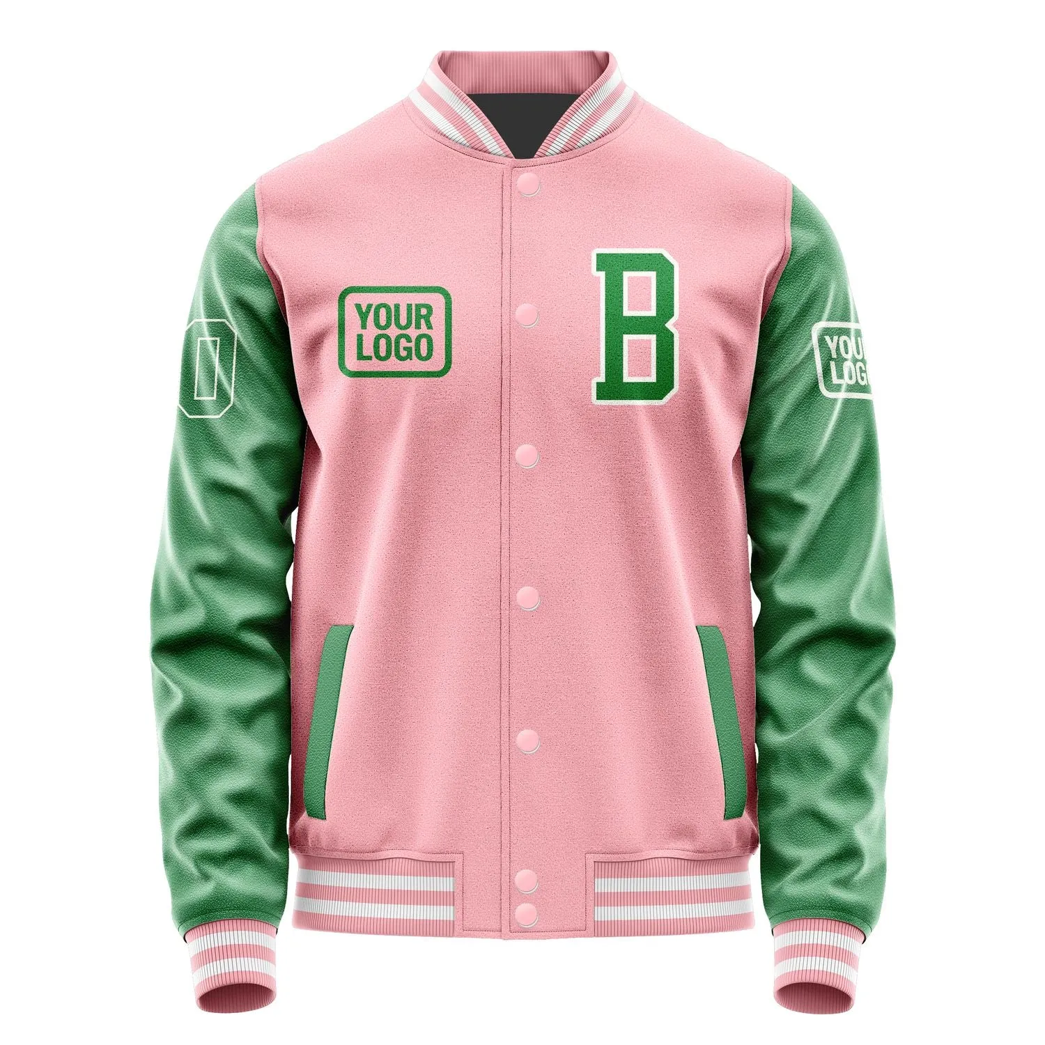 Custom Light Pink Emerald Green Jacket sold by Tailorly product image thumbnail 2