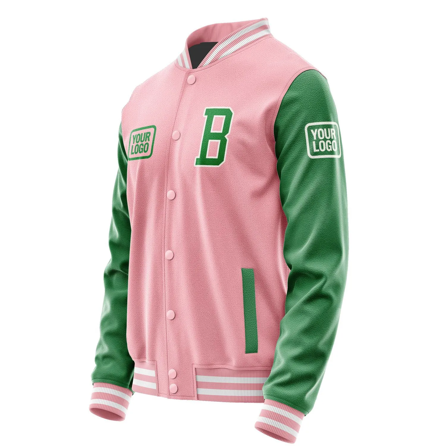 Custom Light Pink Emerald Green Jacket sold by Tailorly product image thumbnail 3