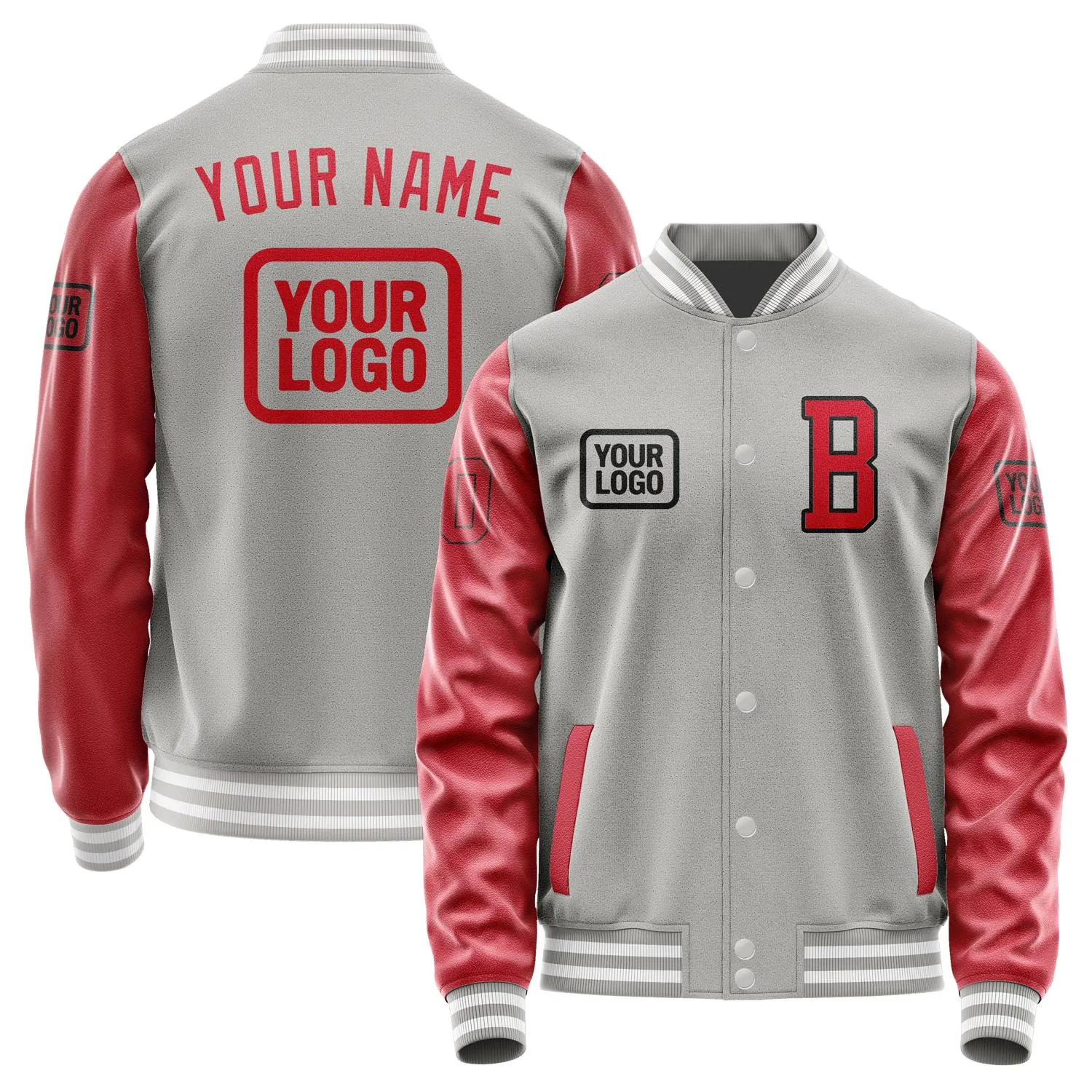 Custom Gray Red Jacket sold by Tailorly