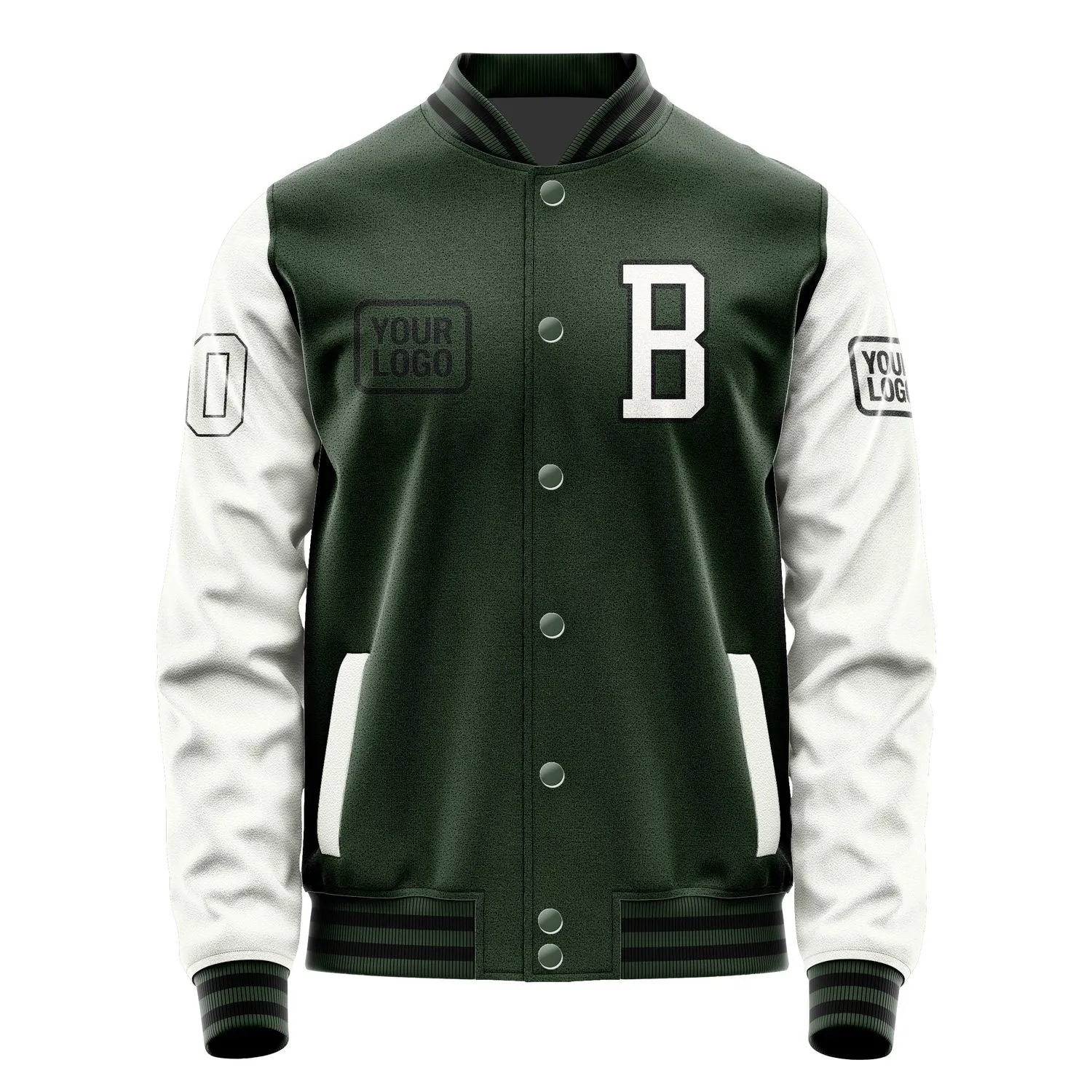 Custom Dark Green White Jacket sold by Tailorly product image thumbnail 2