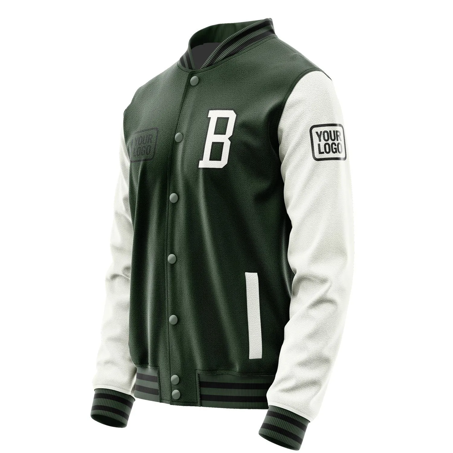 Custom Dark Green White Jacket sold by Tailorly product image thumbnail 3