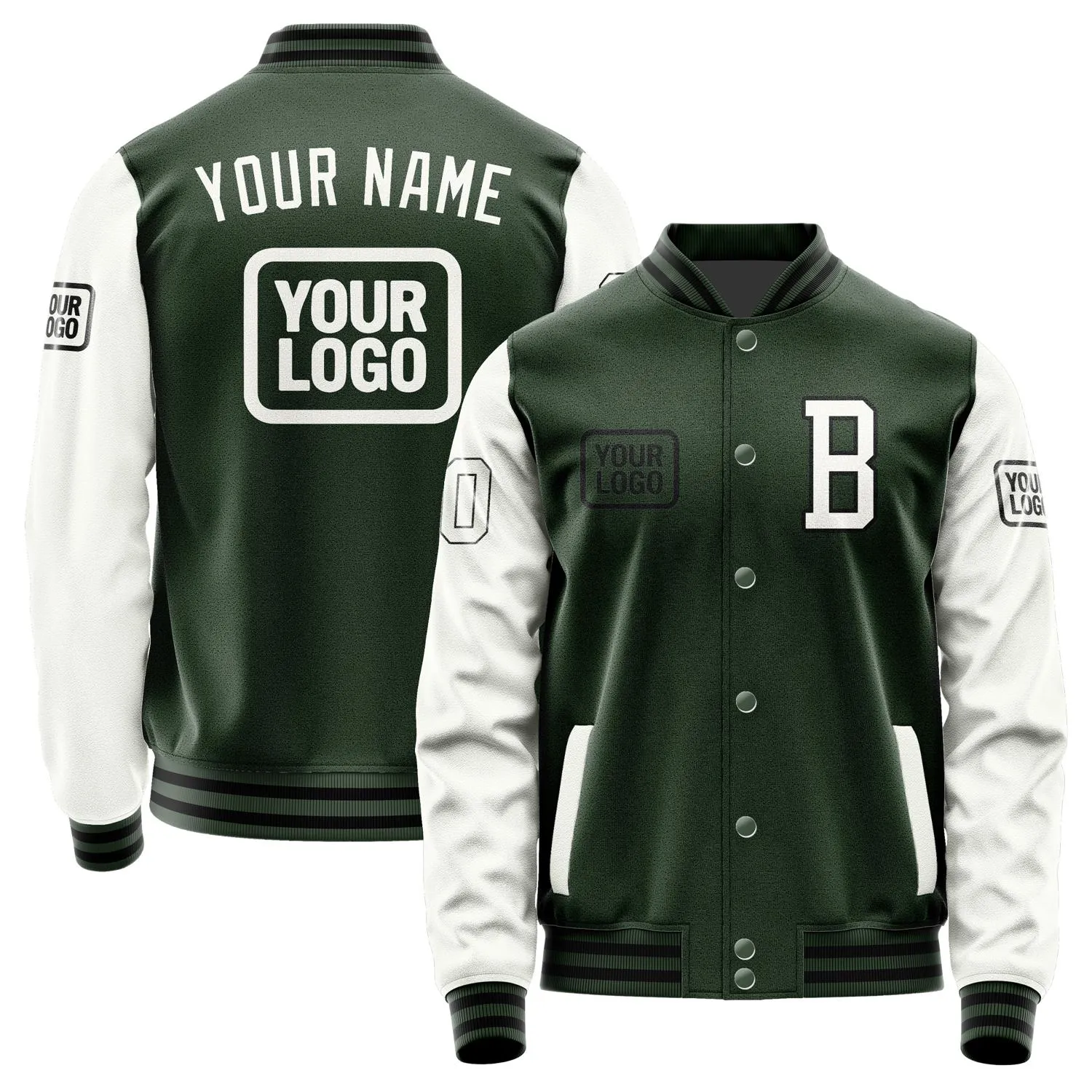 Custom Dark Green White Jacket sold by Tailorly