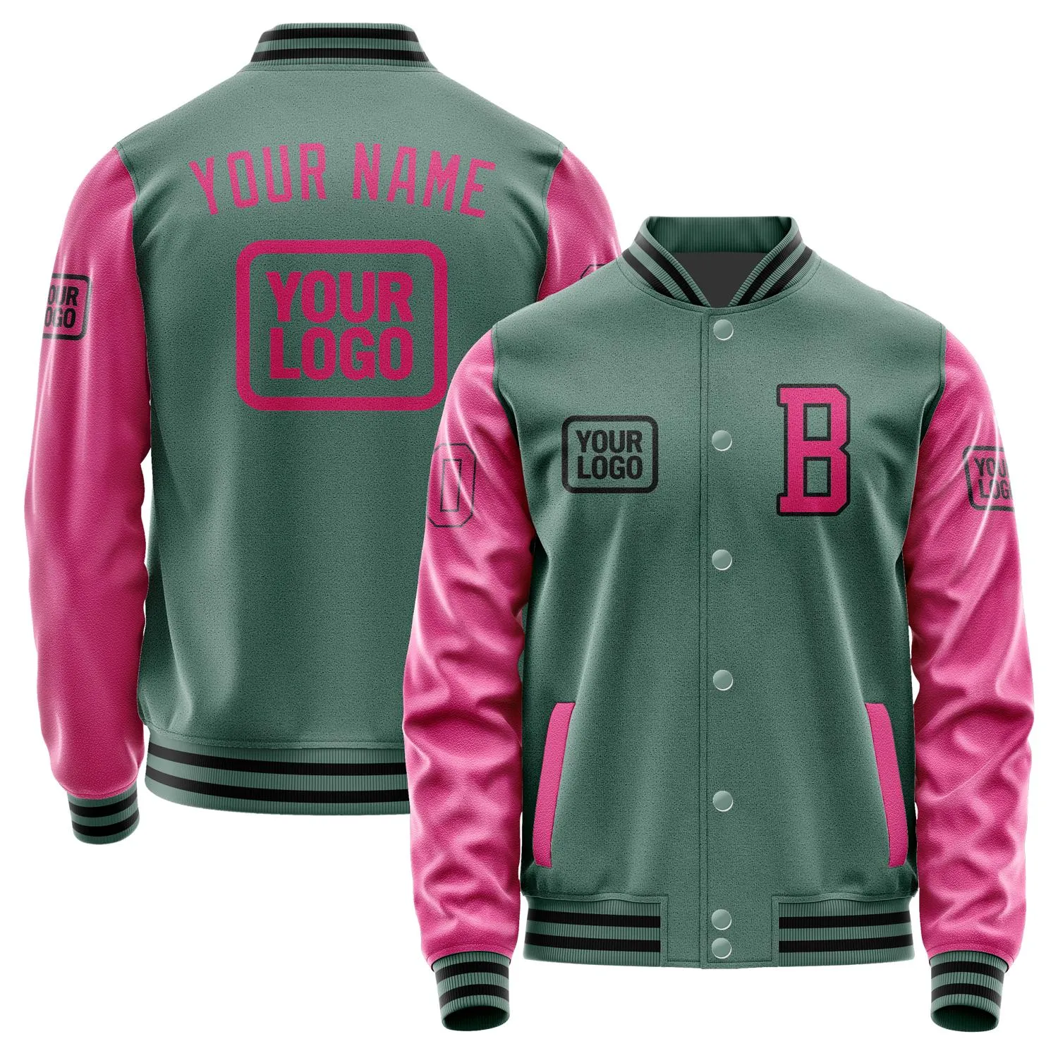 Custom Blue Green Pink Jacket sold by Tailorly