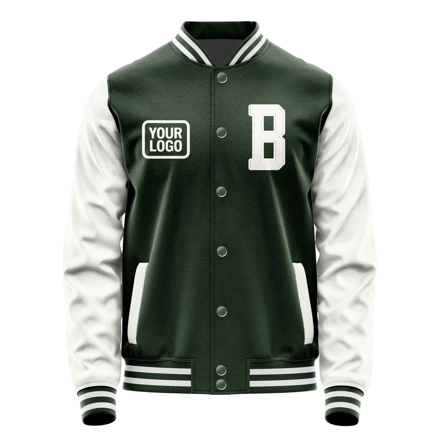 Custom Dark Green White Jacket sold by Tailorly product image thumbnail 2