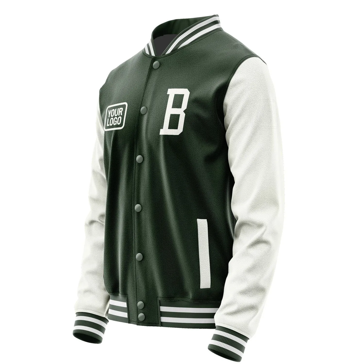 Custom Dark Green White Jacket sold by Tailorly product image thumbnail 3