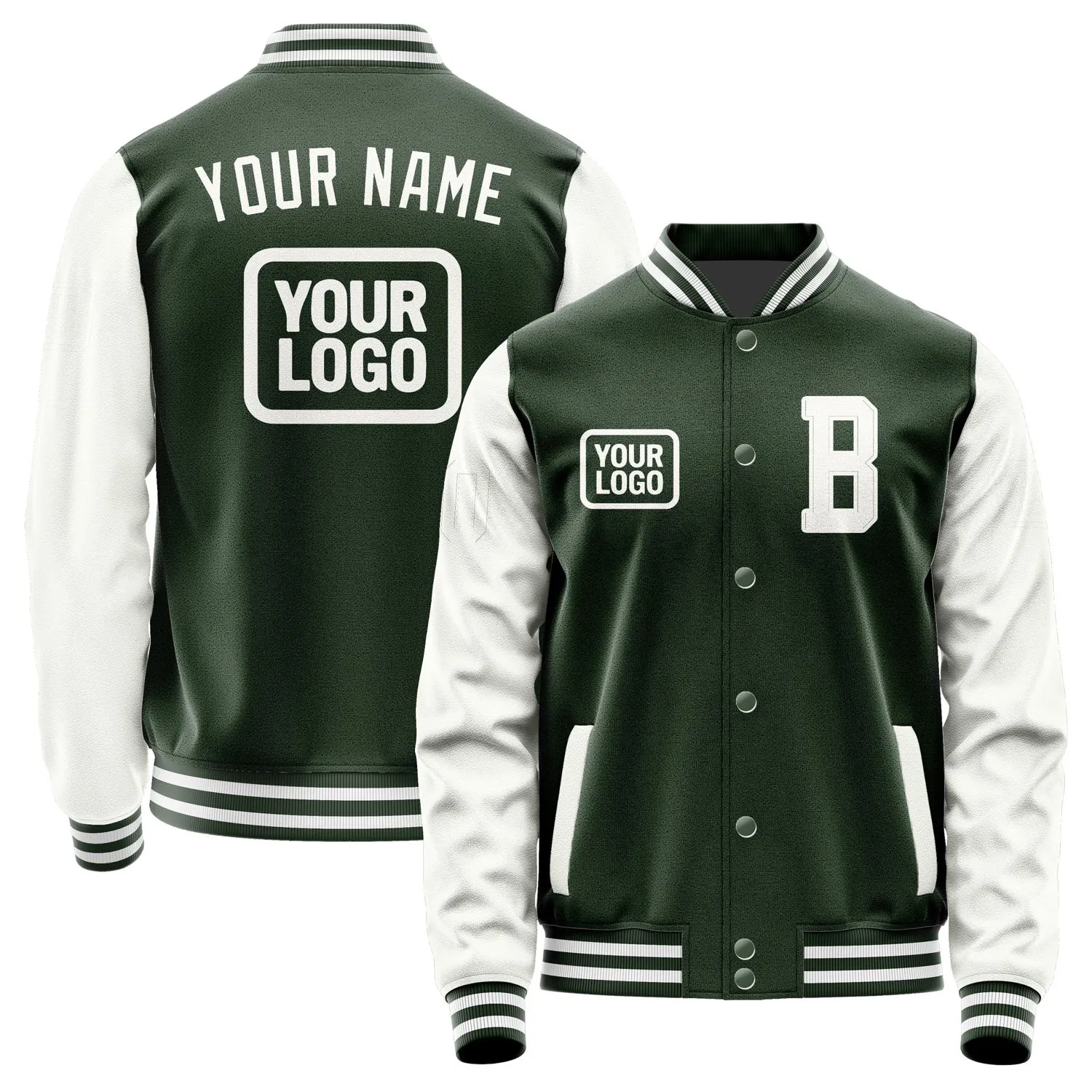 Custom Dark Green White Jacket sold by Tailorly