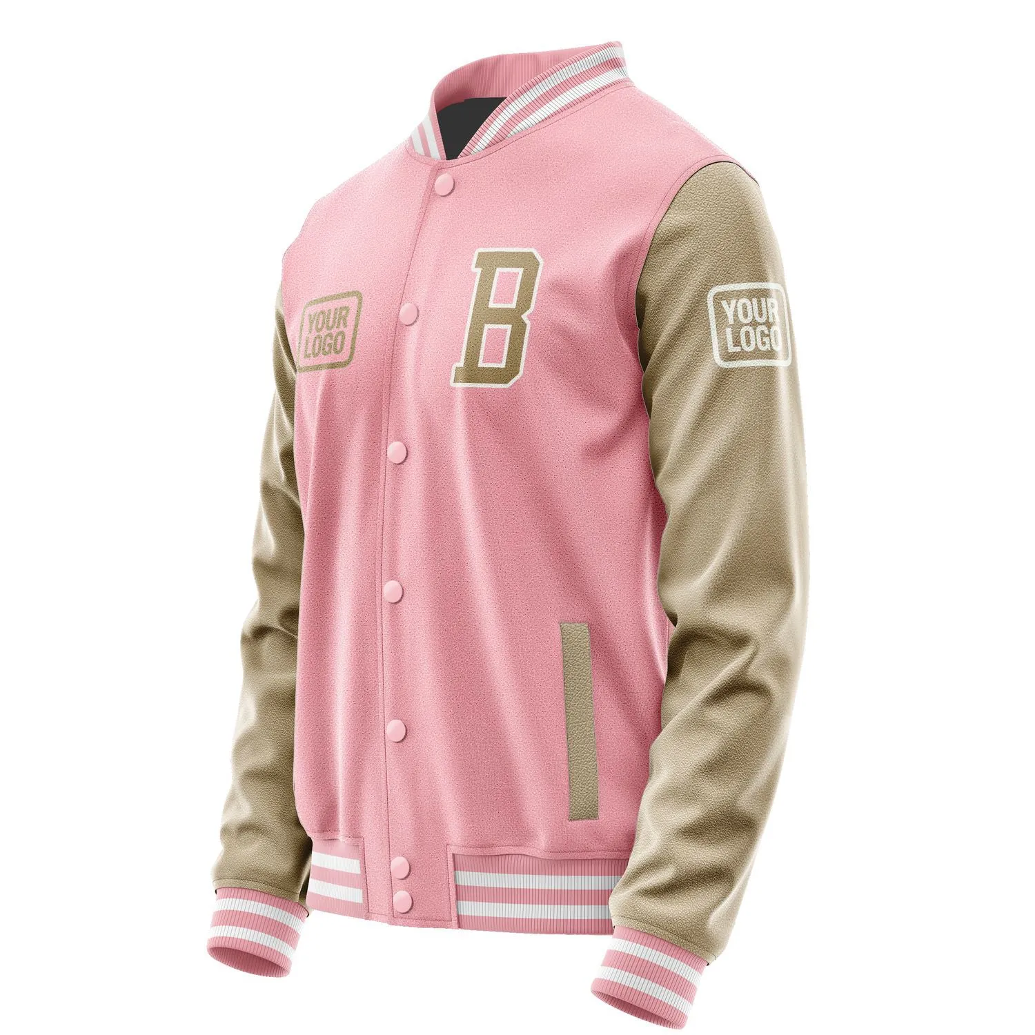 Custom Light Pink Light Khaki Jacket sold by Tailorly product image thumbnail 3