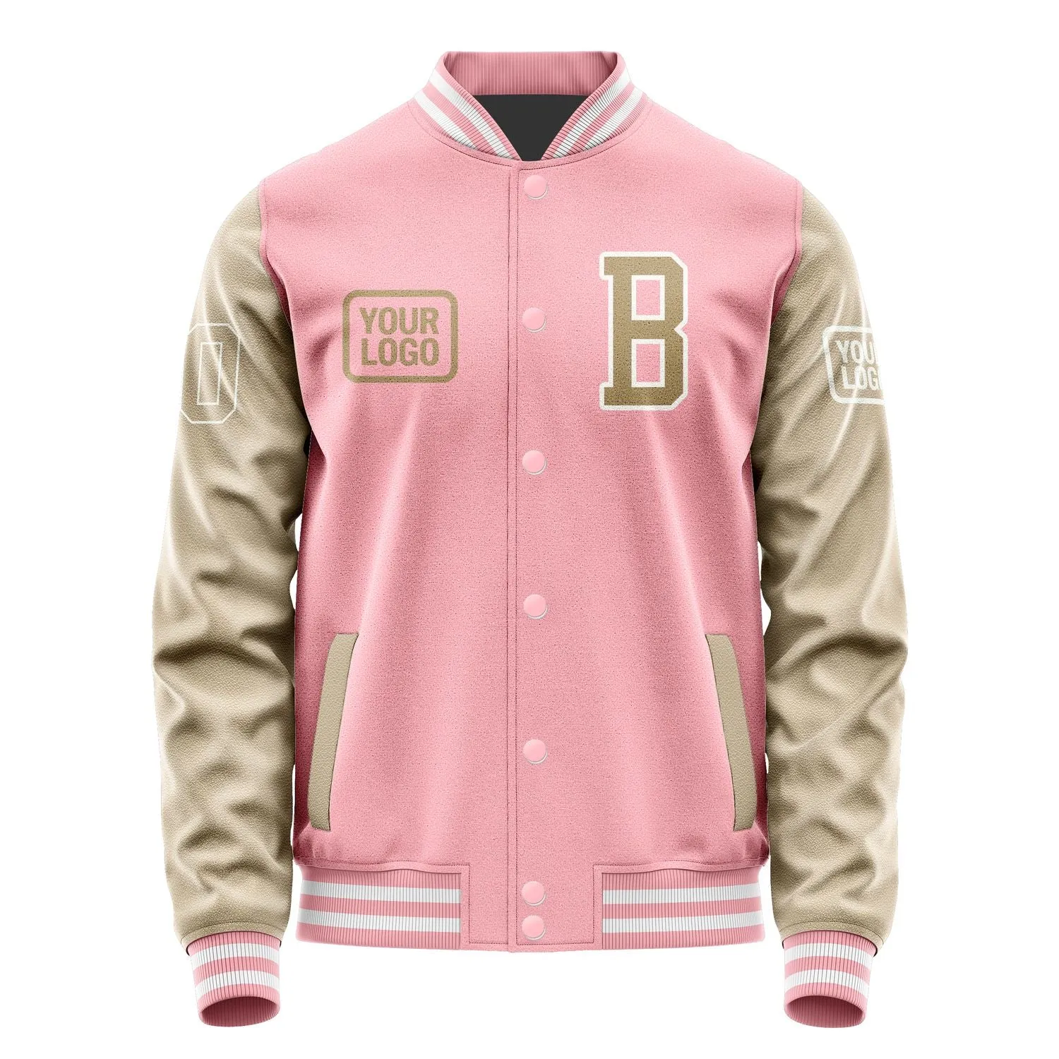 Custom Light Pink Light Khaki Jacket sold by Tailorly product image thumbnail 2