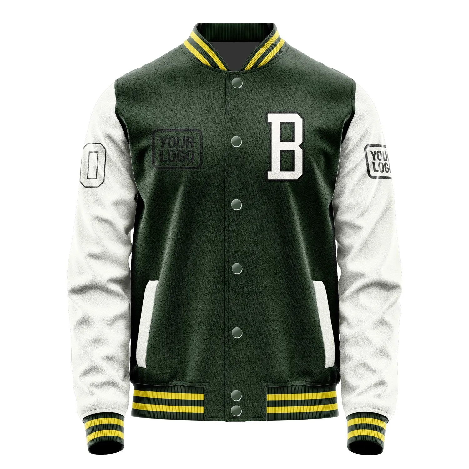 Custom Dark Green White Jacket sold by Tailorly product image thumbnail 2