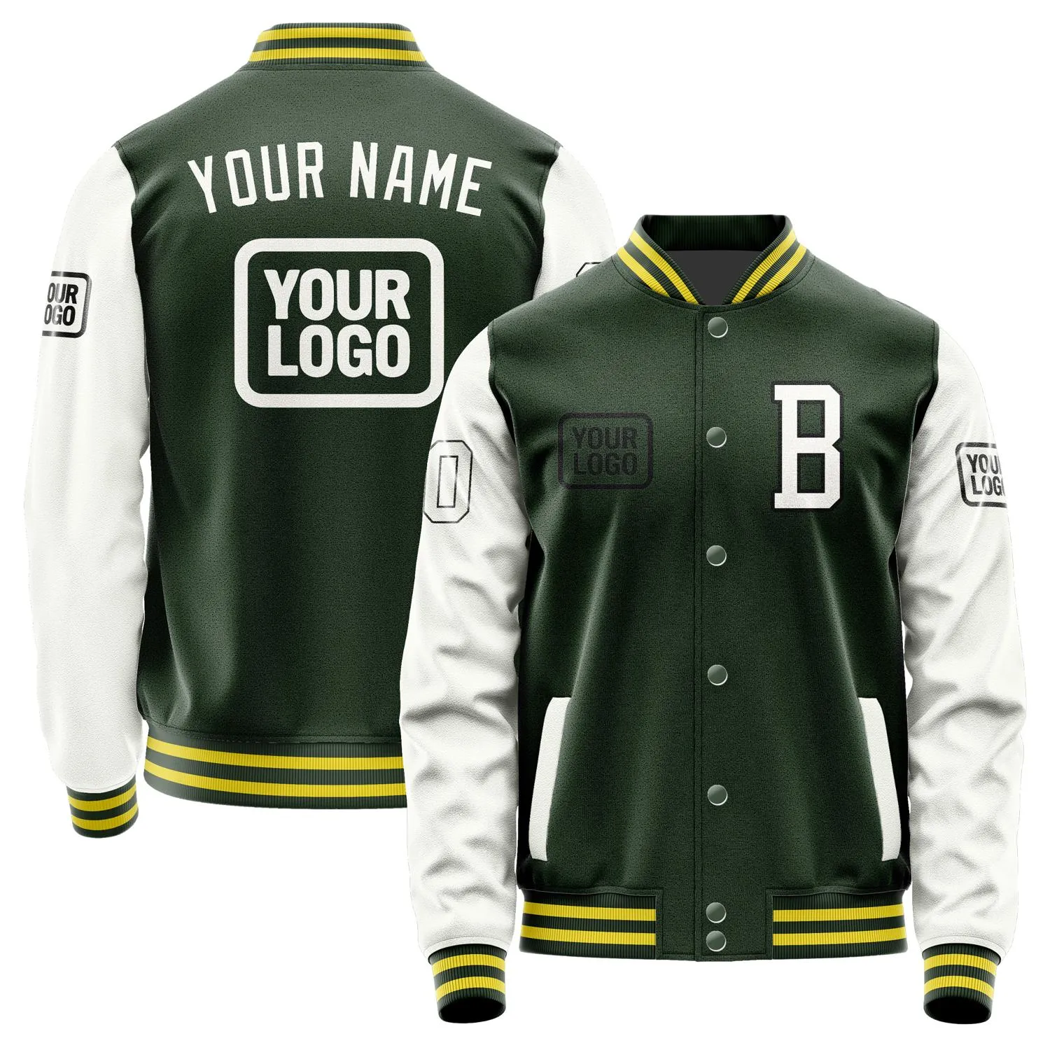 Custom Dark Green White Jacket sold by Tailorly