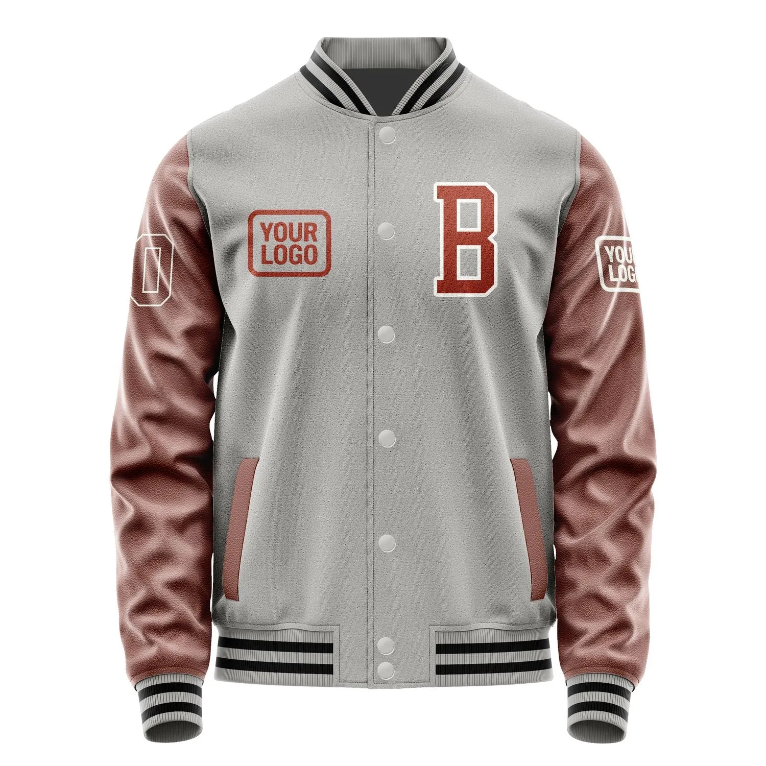 Custom Gray Coral Red Jacket sold by Tailorly product image thumbnail 2