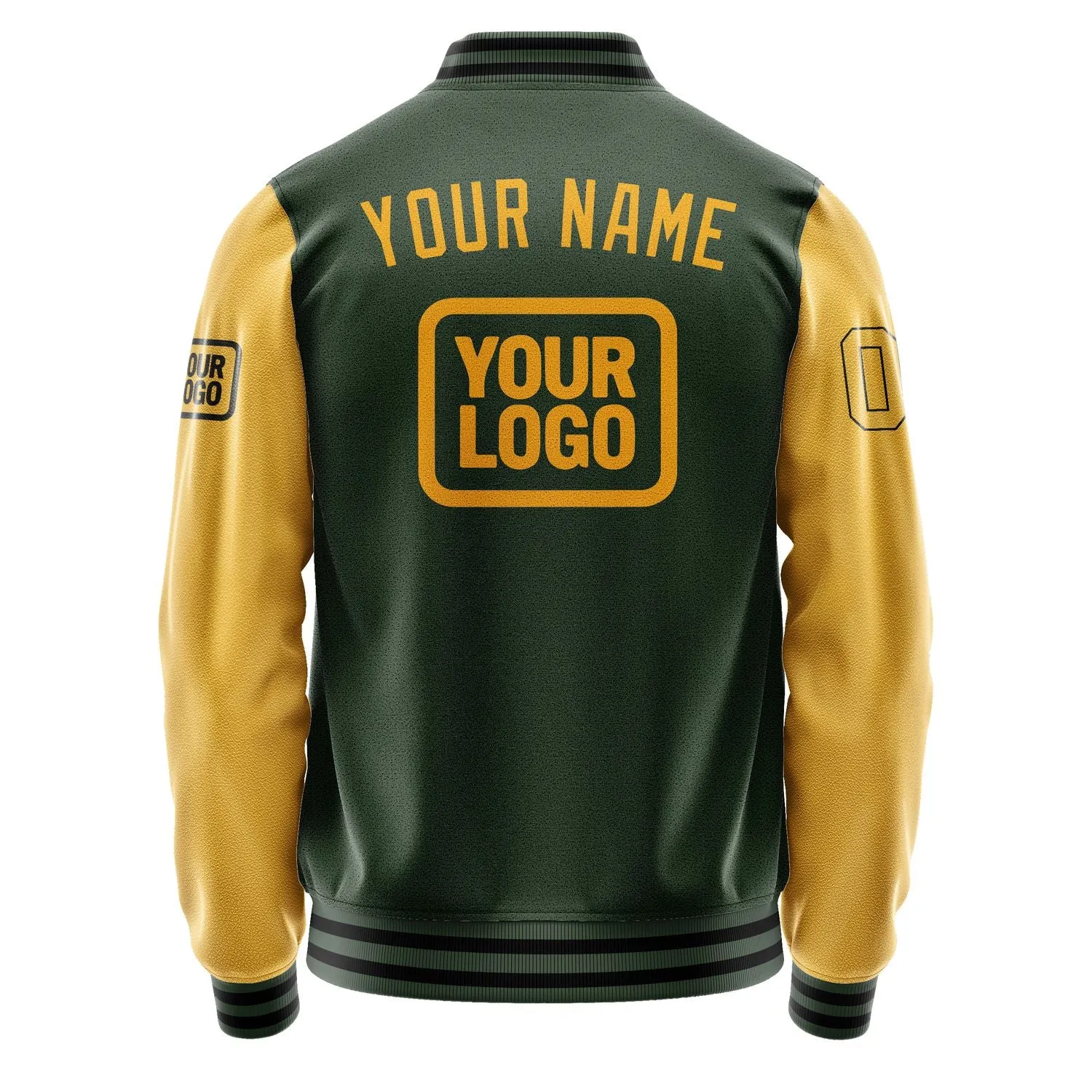 Custom Dark Green Yellow Jacket sold by Tailorly product image thumbnail 4